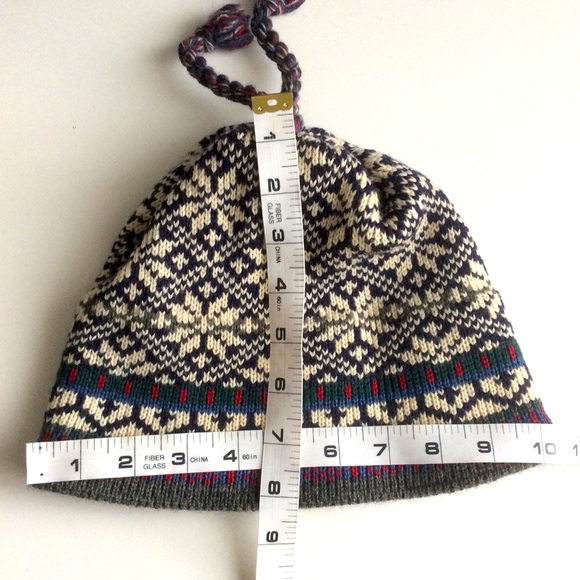 Lands’ End 100% Wool Tassel Beanie Unisex OS - Picture 7 of 7